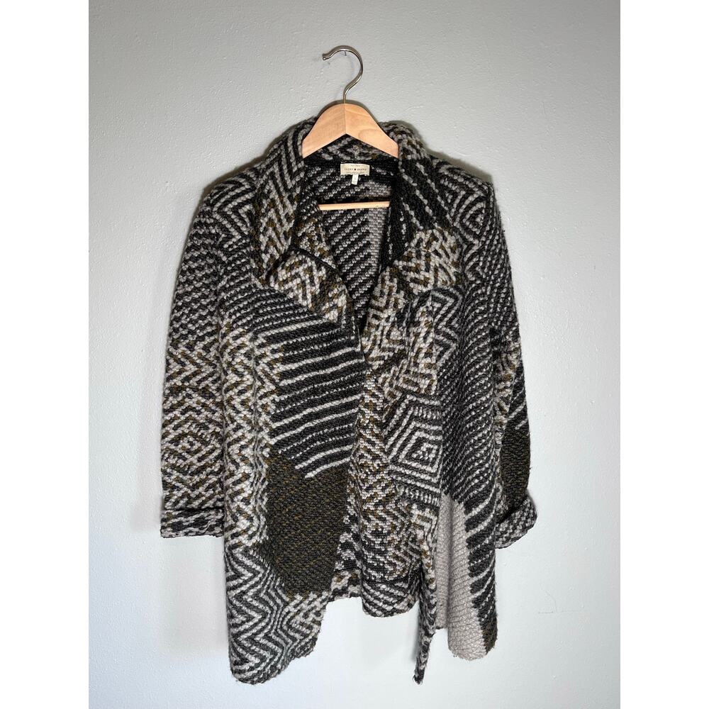 Lucky Brand Wool Size S Cardigan Lagenlook Layering Thick Knit Draped Oversized - Picture 2 of 12
